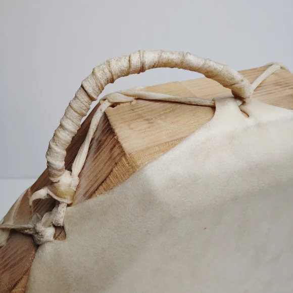 Vintage Native American Handmade Double Sided 12" Drum Rawhide - Wood, Beautiful - Picture 6 of 8